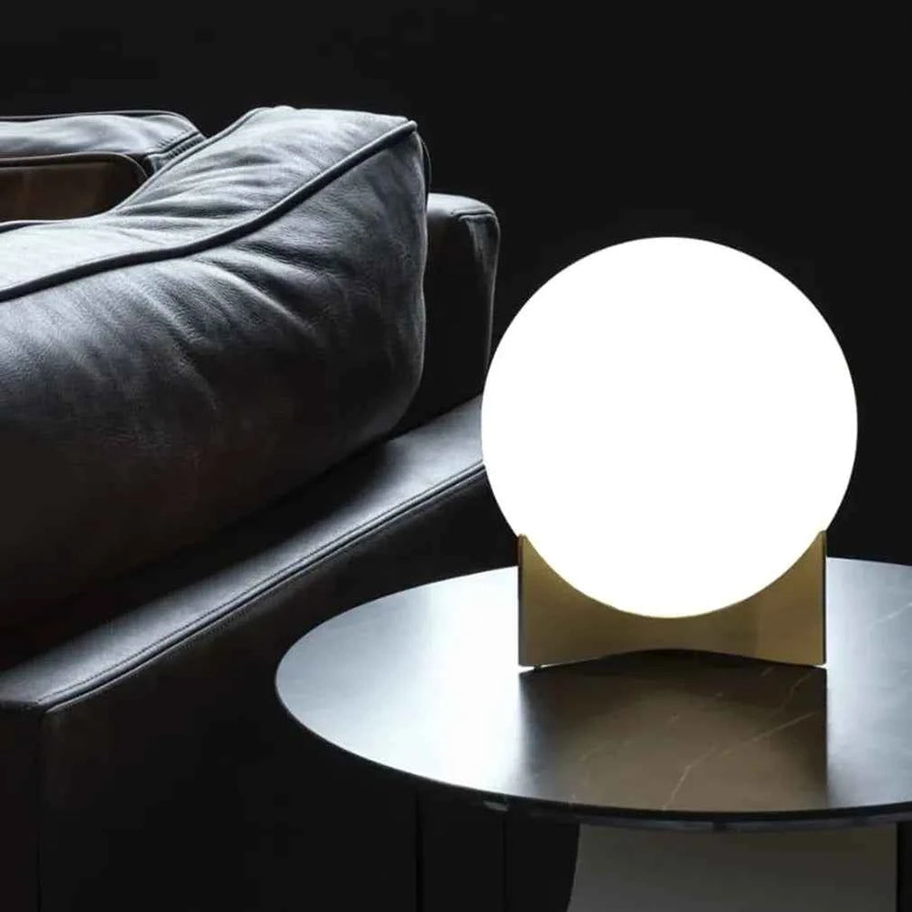 Terzani Oscar Table Lamp by Dodo Arslan | Hand-Blown Opal Glass & Brass Accent Light