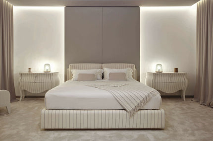 A Bedroom Tailored Like Fine Couture: Ludovica Mascheroni’s New Pinstripe Collection