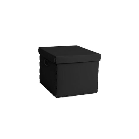 Liscio Storage Basket with Lid in Natural Recycled Leather