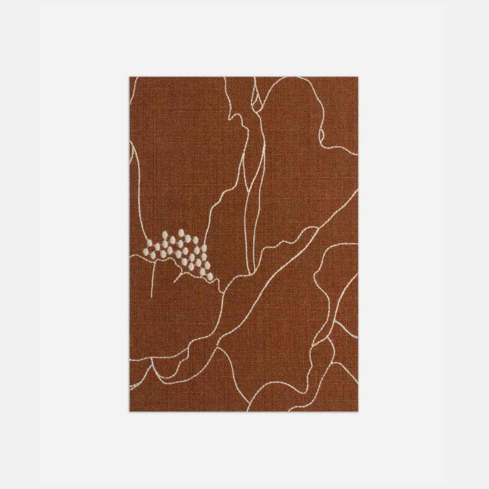 Mariaflora Mono No Aware Floral Upholstery & Curtain Fabric