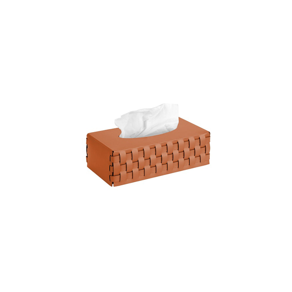 The Bottega Napkin Holder for Kleenex is an elegant decorative cover designed to give an ordinary paper napkin a more refined and luxurious appearance. Made from natural recycled leather, this compact napkin holder combines practical everyday functionality with a sophisticated material finish, making it a stylish addition to contemporary dining, living, hospitality, and workspace interiors.