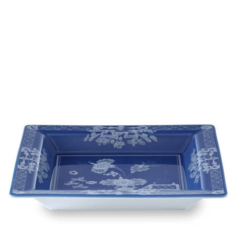 Shop the Ginori 1735 Oriente Italiano Indaco large change tray in pure porcelain. Handcrafted in Italy with iconic floral motif.