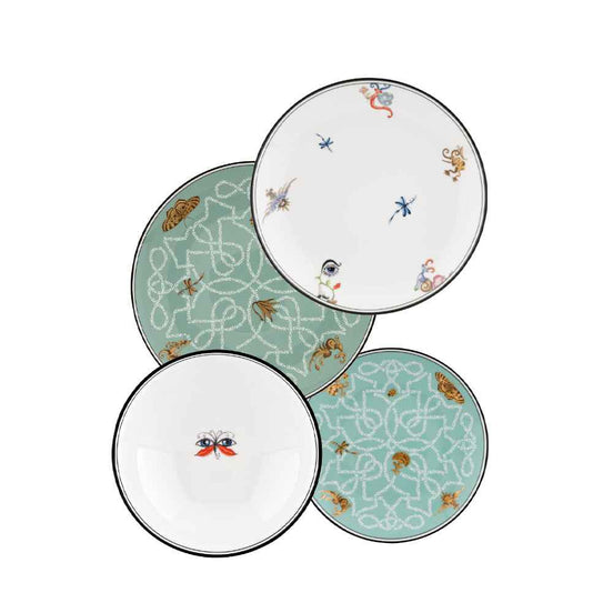 Ginori 1735 Arcadia Dinner Serving Set in Mint Green | Luxury Italian Porcelain Place Setting