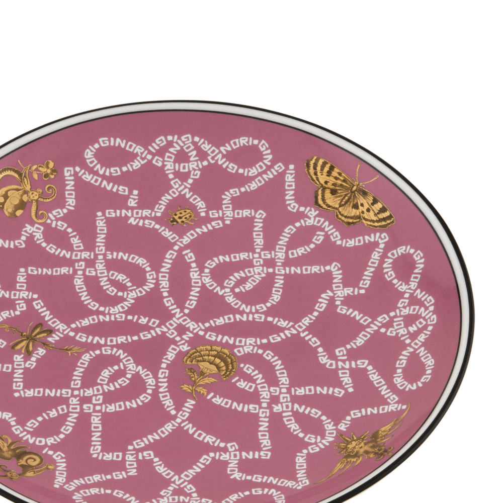 Shop the Ginori 1735 Arcadia Rose dinner serving set. Pure Italian porcelain featuring a charger, dinner plate, dessert plate, and soup plate in soft pink tones.