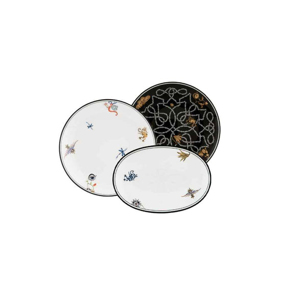 Ginori 1735 Arcadia Small Serving Set in Nero | Luxury Italian Porcelain Tableware