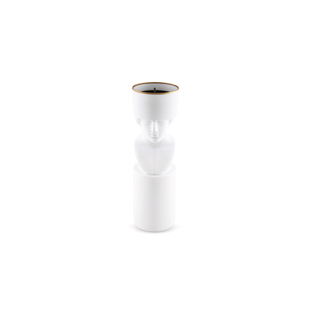 Discover the timeless elegance of the Il Letterato Pure White Porcelain Candleholder, a collectible home fragrance accessory from the exclusive LCDC Collection by designer Luca Nichetto. Crafted from fine white porcelain, this luxury candleholder combines Italian craftsmanship, artistic storytelling, and contemporary design to create a sophisticated decorative piece for refined interiors.