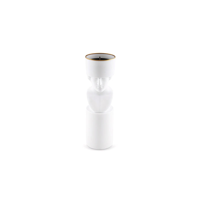 Discover the timeless elegance of the Il Letterato Pure White Porcelain Candleholder, a collectible home fragrance accessory from the exclusive LCDC Collection by designer Luca Nichetto. Crafted from fine white porcelain, this luxury candleholder combines Italian craftsmanship, artistic storytelling, and contemporary design to create a sophisticated decorative piece for refined interiors.