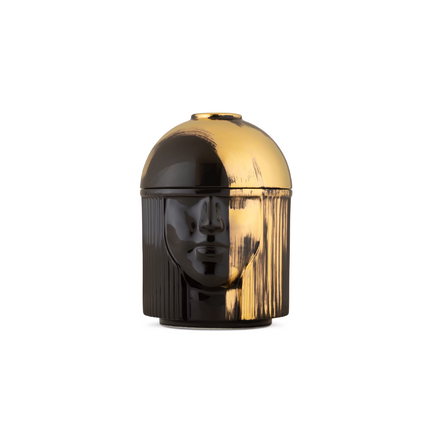 Ginori 1735 L'Amazzone (The Amazon) porcelain charcoal-gold diffuser holder at Archideco Interior Gallery