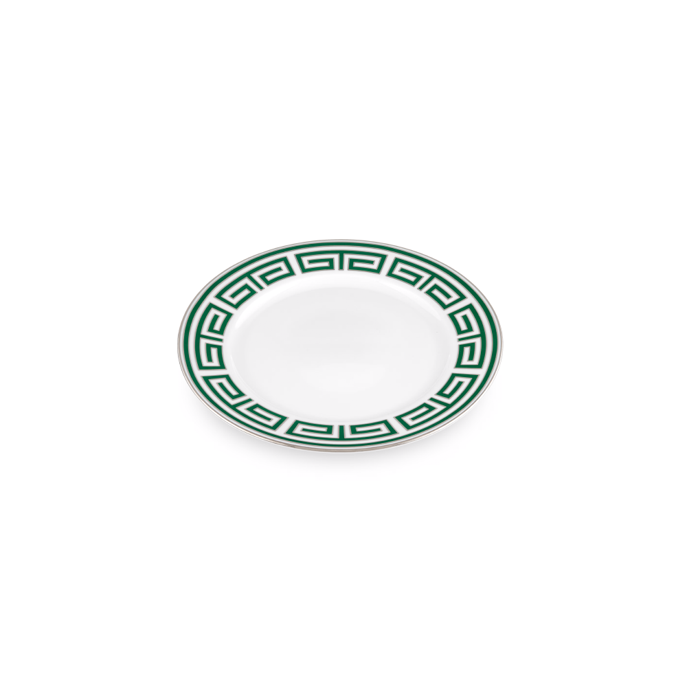 Bring timeless Italian elegance to your table with the&nbsp;Labirinto Emerald Green Porcelain Flat Plate by Ginori 1735, a refined piece from the iconic Labirinto Collection designed by Gio Ponti. Crafted from fine Italian porcelain, this luxury dinner plate combines exceptional craftsmanship with bold geometric design, creating a sophisticated focal point for any dining experience.