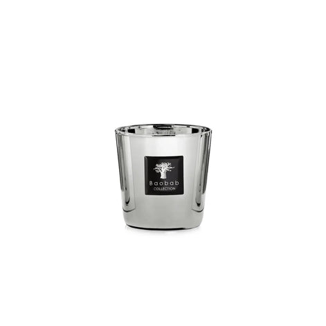 Buy the Baobab Collection Les Exclusives Platinum Scented Candle online at Archideco Interior Gallery. Luxury designer candle with grapefruit, amber, and musk in a hand-finished metallic platinum glass. Authentic Baobab Collection in the Baltics at Archideco Interior Gallery | archideco-interior.com