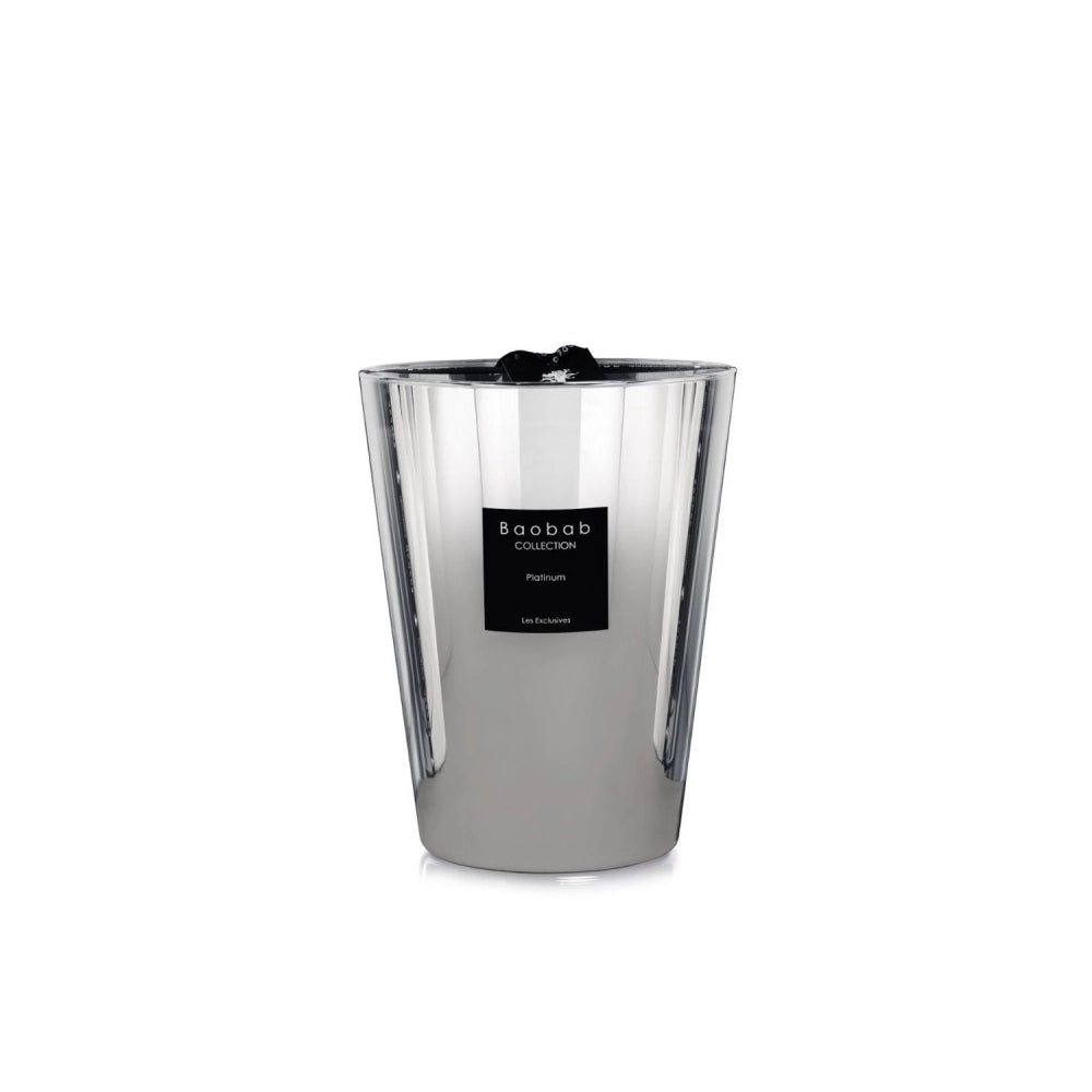 Buy the Baobab Collection Les Exclusives Platinum Scented Candle online at Archideco Interior Gallery. Luxury designer candle with grapefruit, amber, and musk in a hand-finished metallic platinum glass. Authentic Baobab Collection in the Baltics at Archideco Interior Gallery | archideco-interior.com
