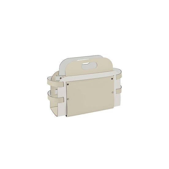 The Magazine Holder is a refined solution for elegant magazine storage, defined by clean geometry, structured construction, and precise detailing. Crafted from thick, structured natural recycled leather, it maintains its shape while preserving crisp lines and a distinctive, architectural silhouette. Designed for contemporary interiors, it combines practical storage with a sophisticated, understated aesthetic.