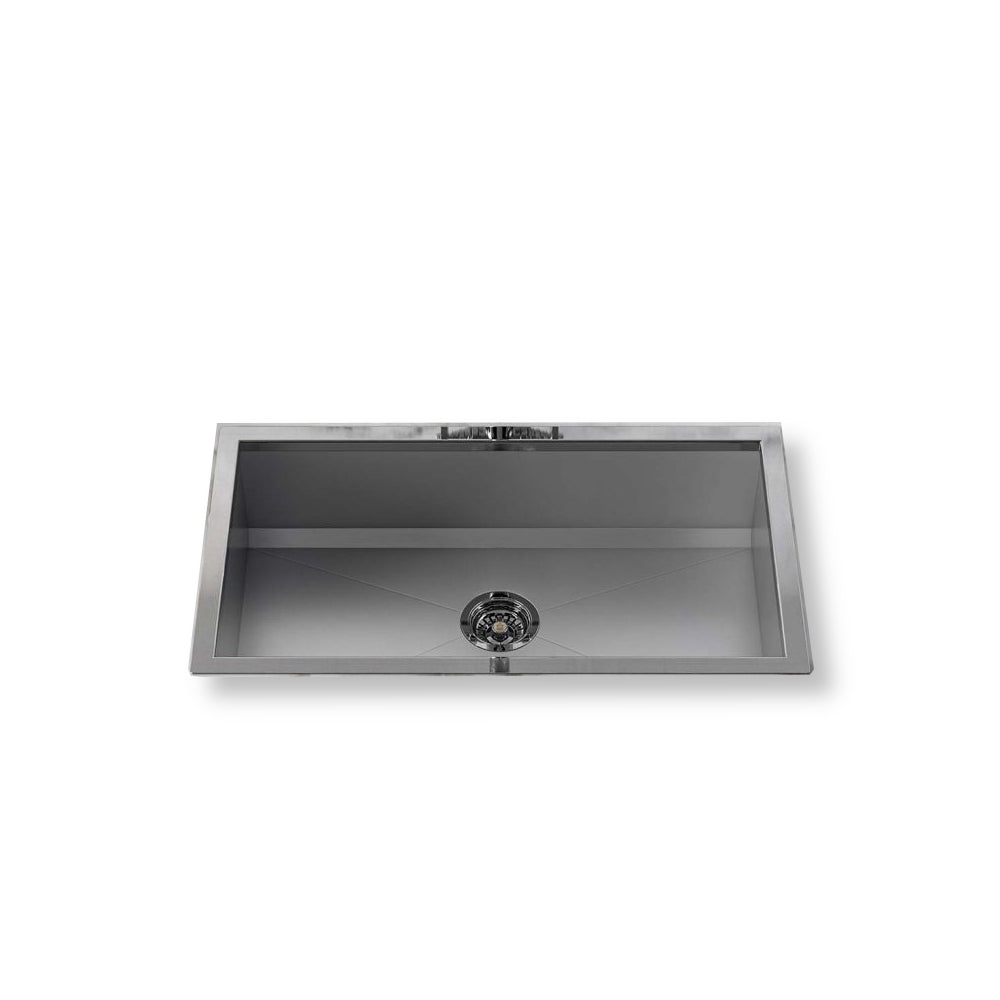 Top-mounted rectangular sink