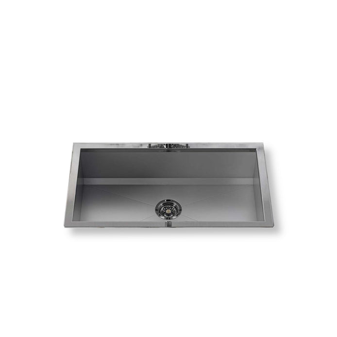 Top-mounted rectangular sink