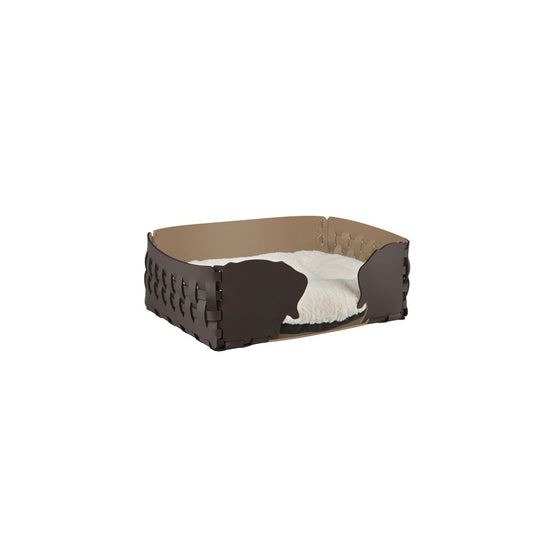 The Dog Basket is a comfortable and refined pet accessory designed to provide your dog with proper, restful sleep in every season. Made from natural recycled leather, it combines a cozy basket form with a clean, contemporary aesthetic, creating an inviting resting spot that blends elegantly into the home.