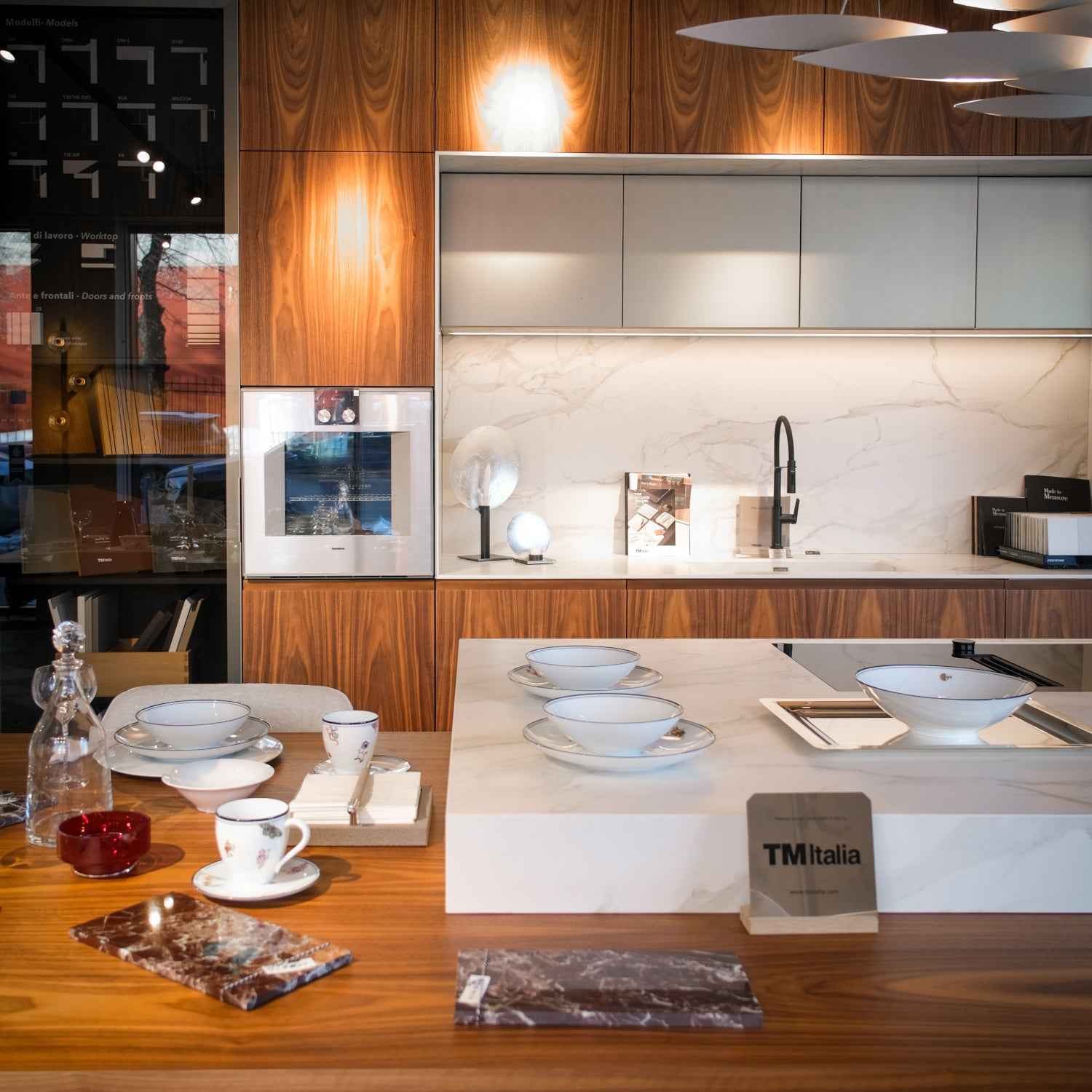 TM Italia Kitchen + Island with integrated appliances at Archideco Interior Gallery