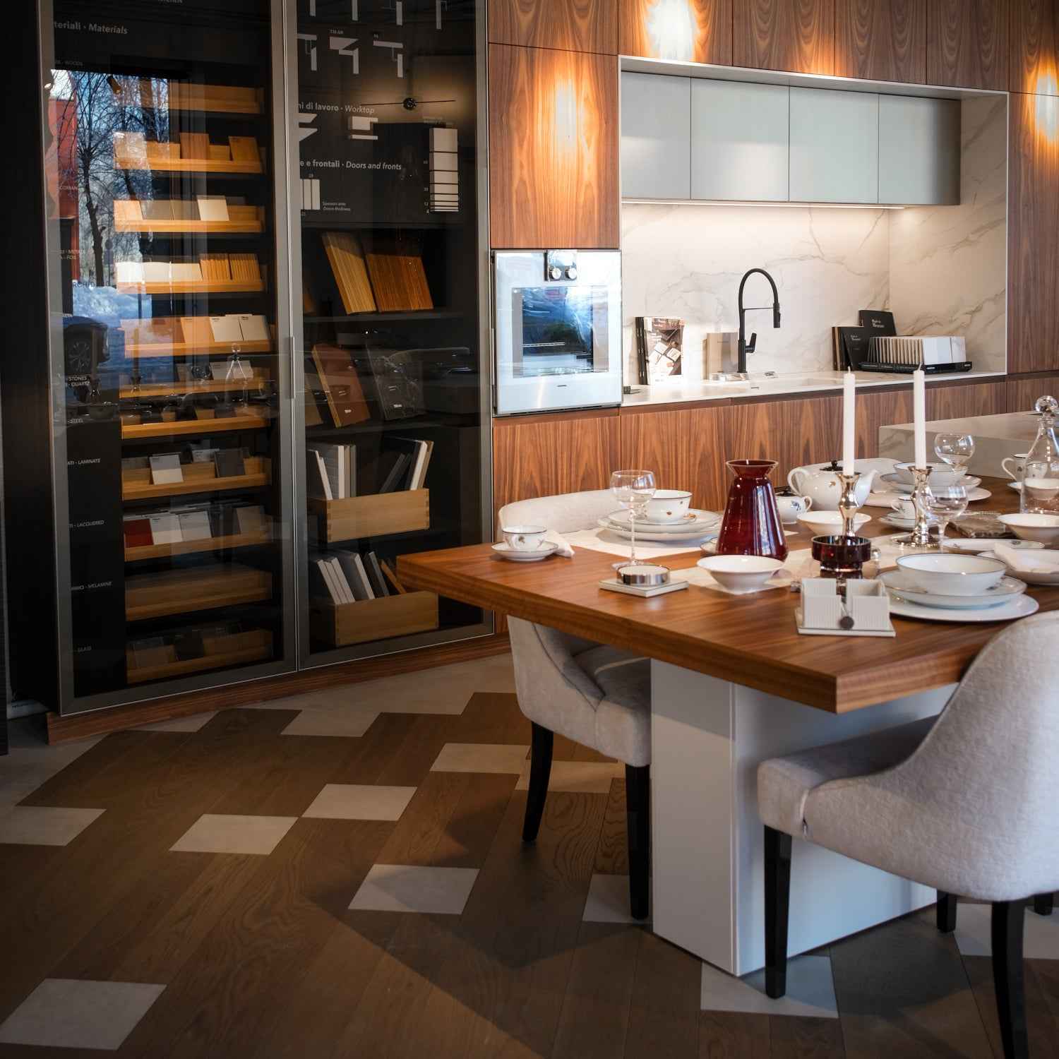 TM Italia Kitchen + Island with integrated appliances at Archideco Interior Gallery