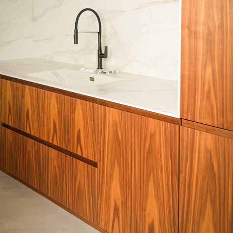 TM Italia Kitchen + Island with integrated appliances at Archideco Interior Gallery