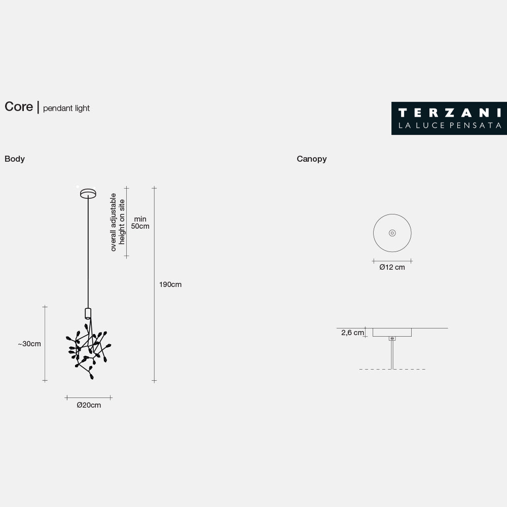 Terzani Core Pendant Light by Christian Lava | Handcrafted Italian LED Suspension Lamp