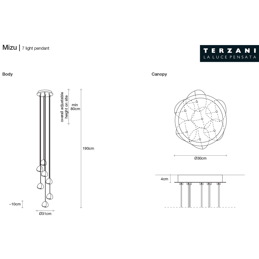 Terzani Mizu 7 Pendant Light