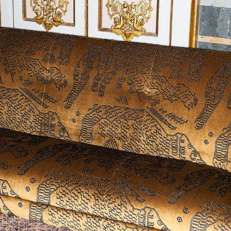 Dedar Milano Tiger Mountain Velvet Upholstery & Curtain Fabric | Luxury Jacquard Textile
