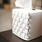 Bottega Napkin Holder in Natural Recycled Leather