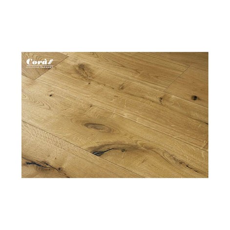 Corà Collezione 190 Naturale warm character grade European oak parquet with long brushed planks at Archideco Riga