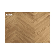 Corà Rovere Sensi Crystal Touch Natural European oak parquet in a chevron-style layout from Archideco Riga