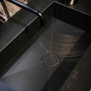 Karol Vanity Unit in Noce Canaletto Rigato with Gres Sink