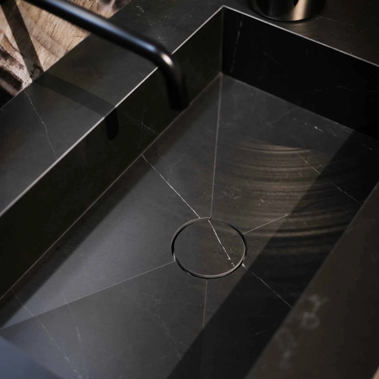 Karol Vanity Unit in Noce Canaletto Rigato with Gres Sink