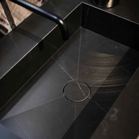 Karol Vanity Unit in Noce Canaletto Rigato with Gres Sink