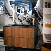 Karol Vanity Unit in Noce Canaletto Rigato with Gres Sink