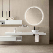 Arblu LOL Wall-Mounted Round Bathroom Mirror + Curvi 85