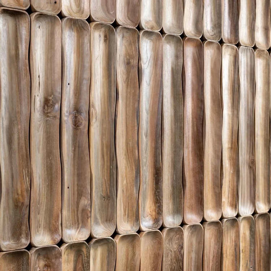 Wonderwall Studios Wicker Reclaimed Teak Wall Panel