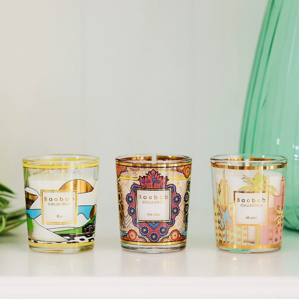 Trio travel candles Rio-Mexico-Miami