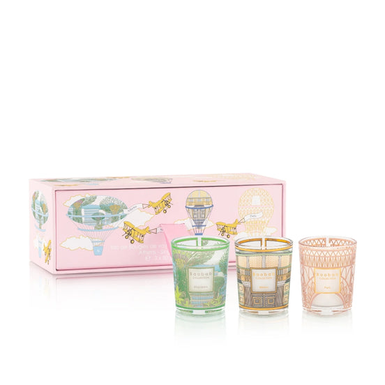 Trio travel candles Singapore-Athens-Paris