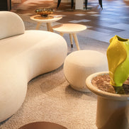 Bombo Pouf, Doem sofa, Cupertino table by Dom Edizioni at Archideco Interior Gallery