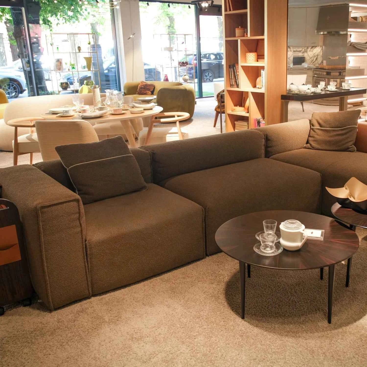 PORTOFINO Modular Sofa: Chaise Longue with backrest and DX armrest by Dom Edizioni at Archideco Interior Gallery