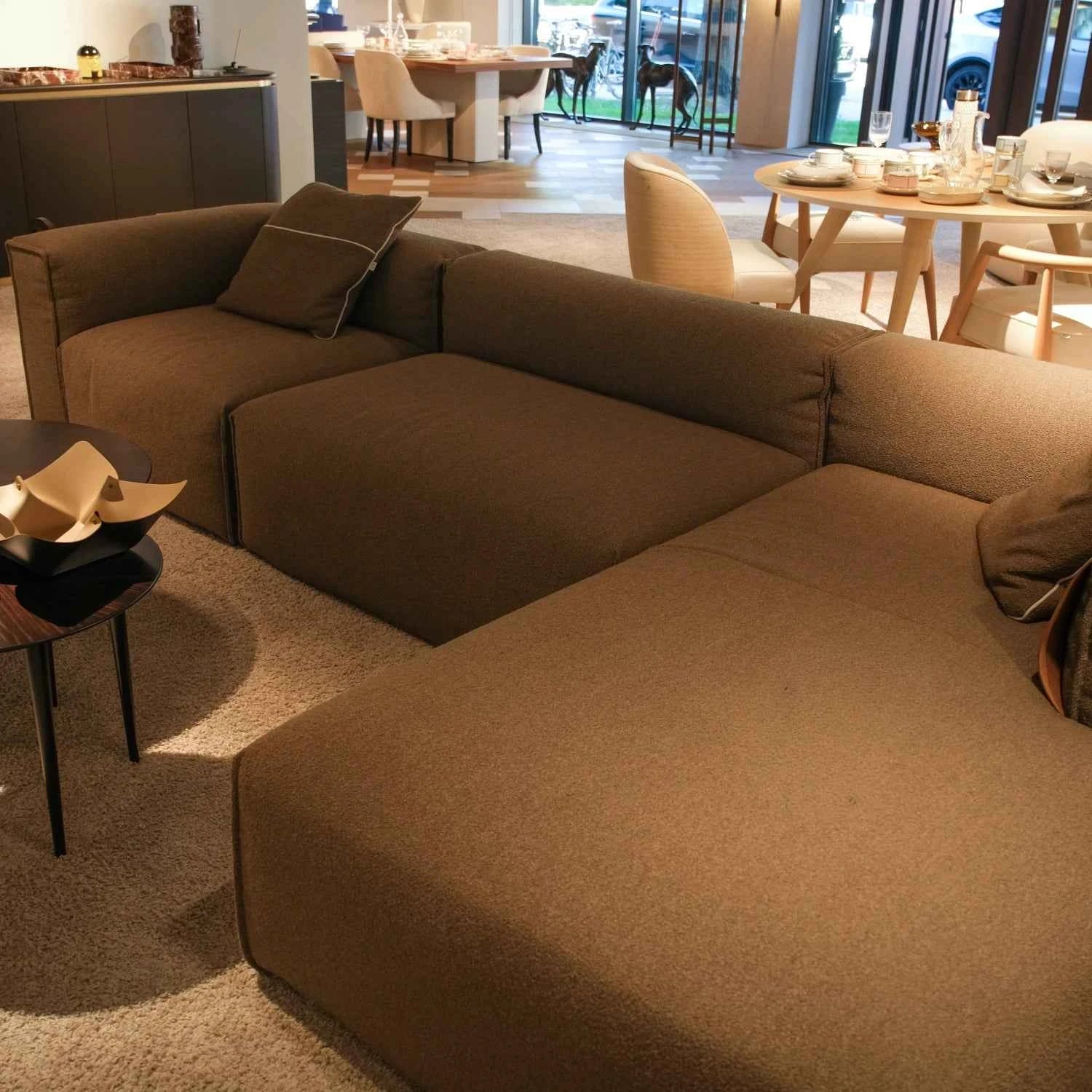 PORTOFINO Modular Sofa: Chaise Longue with backrest and DX armrest by Dom Edizioni at Archideco Interior Gallery
