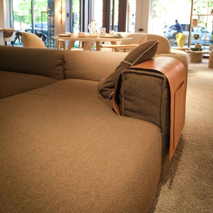 PORTOFINO Modular Sofa: Chaise Longue with backrest and DX armrest by Dom Edizioni at Archideco Interior Gallery