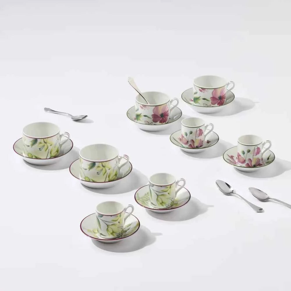 Florenza Acanto Green Espresso Set for Two by Ginori 1735