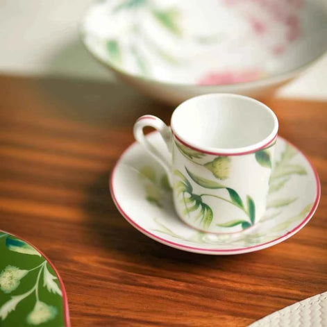 Florenza Acanto Green Espresso Set for Two by Ginori 1735