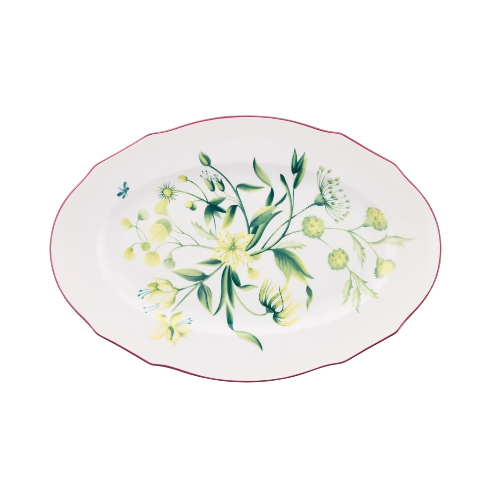 Florenza Acanto Green Large Oval Platter by Ginori 1735