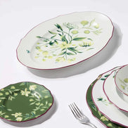 Florenza Acanto Green Large Oval Platter by Ginori 1735