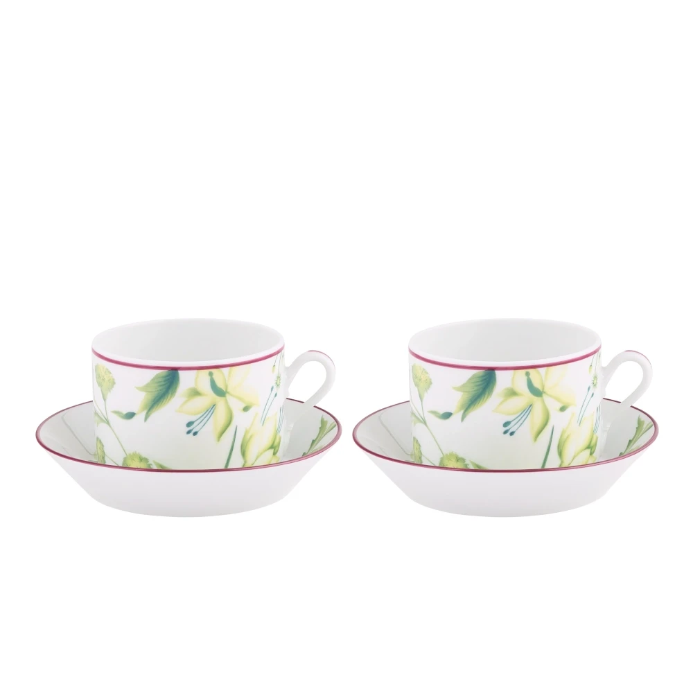 Florenza Acanto Green Tea Set for Two by Ginori 1735