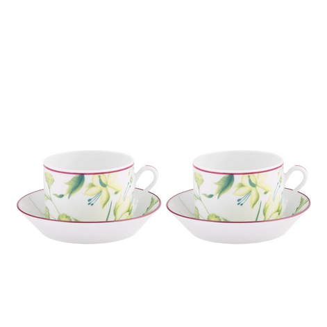 Florenza Acanto Green Tea Set for Two by Ginori 1735
