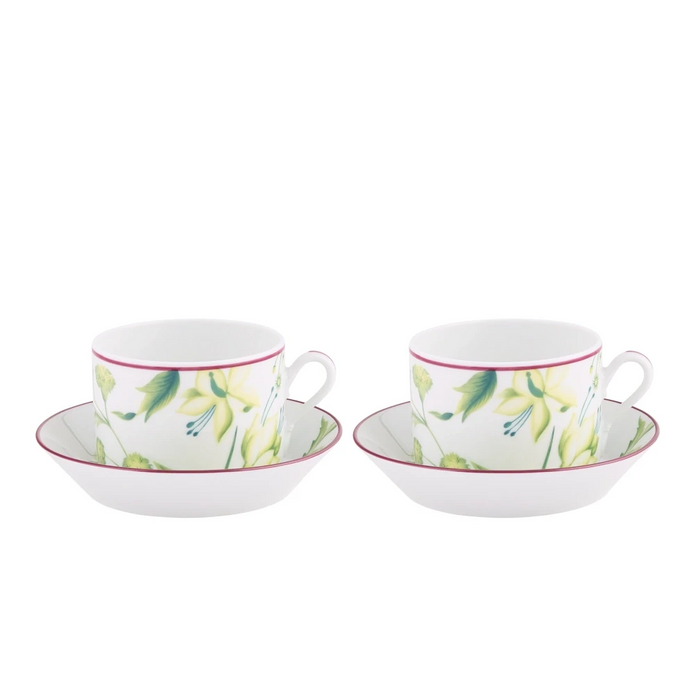 Florenza Acanto Green Tea Set for Two by Ginori 1735