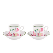 Florenza Malva Pink Espresso Set for Two by Ginori 1735