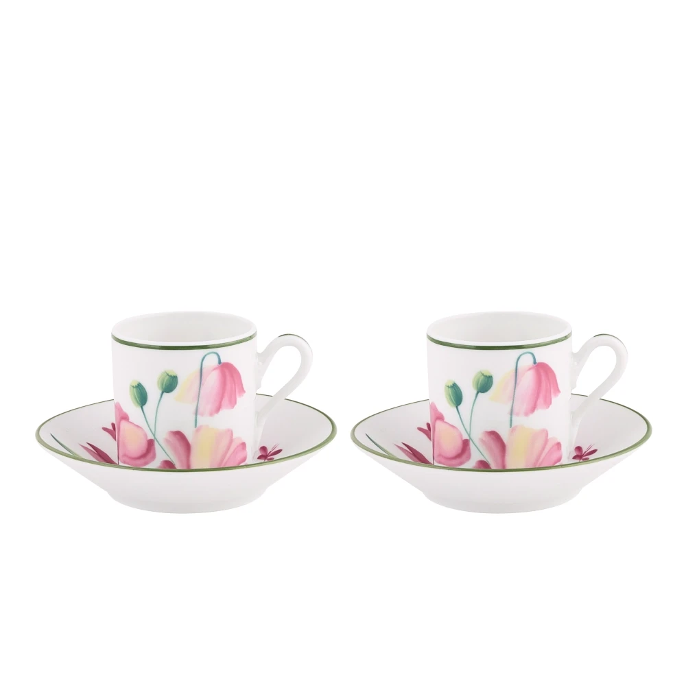 Florenza Malva Pink Espresso Set for Two by Ginori 1735
