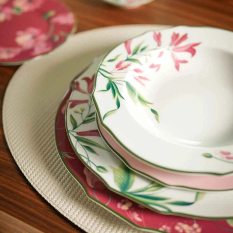 Florenza Malva Pink Flat Dinner Plate by Ginori 1735
